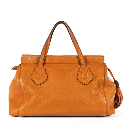 Gucci Tassel Tote Orange Grain Calfskin Leather — view 5