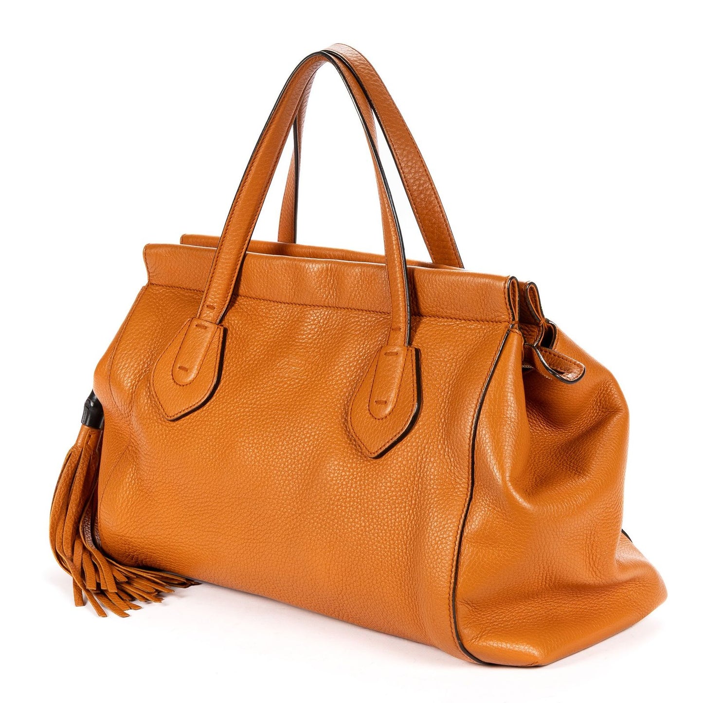 Gucci Tassel Tote Orange Grain Calfskin Leather — view 2