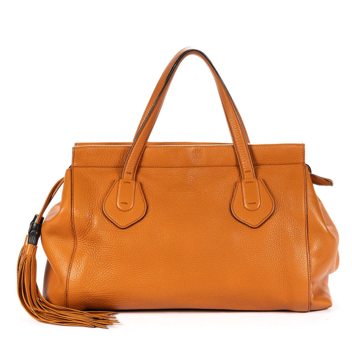 Gucci Tassel Tote Orange Grain Calfskin Leather