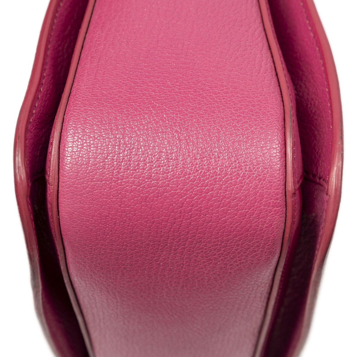Miu Miu Mini Push Lock Executive Tote Fuchsia Madras Leather — view 8
