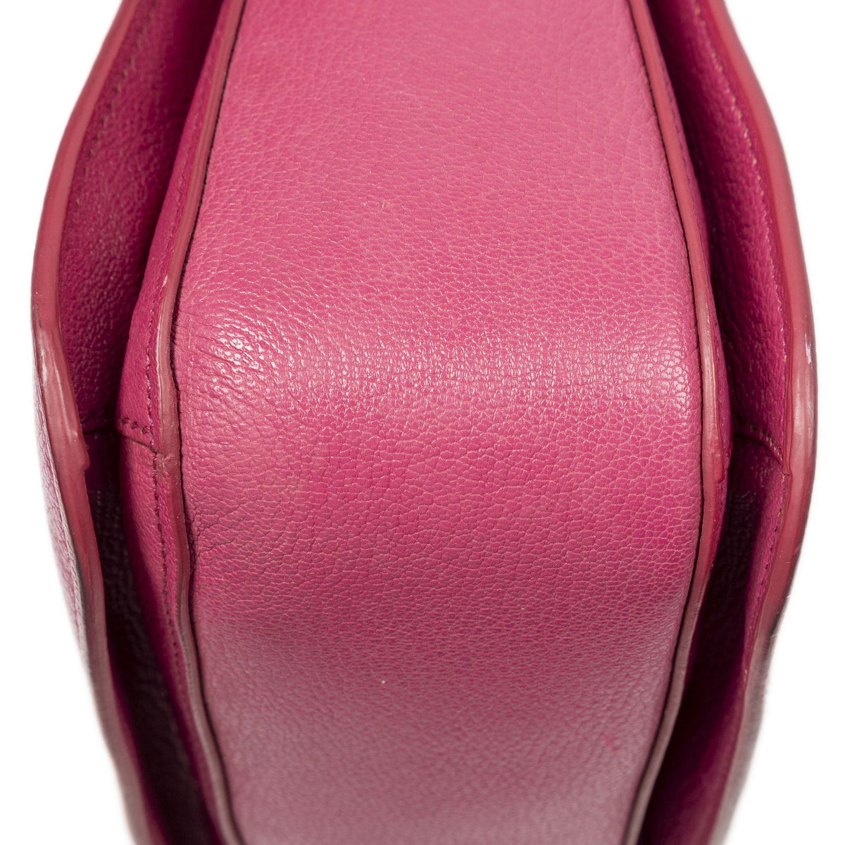 Miu Miu Mini Push Lock Executive Tote Fuchsia Madras Leather — view 7