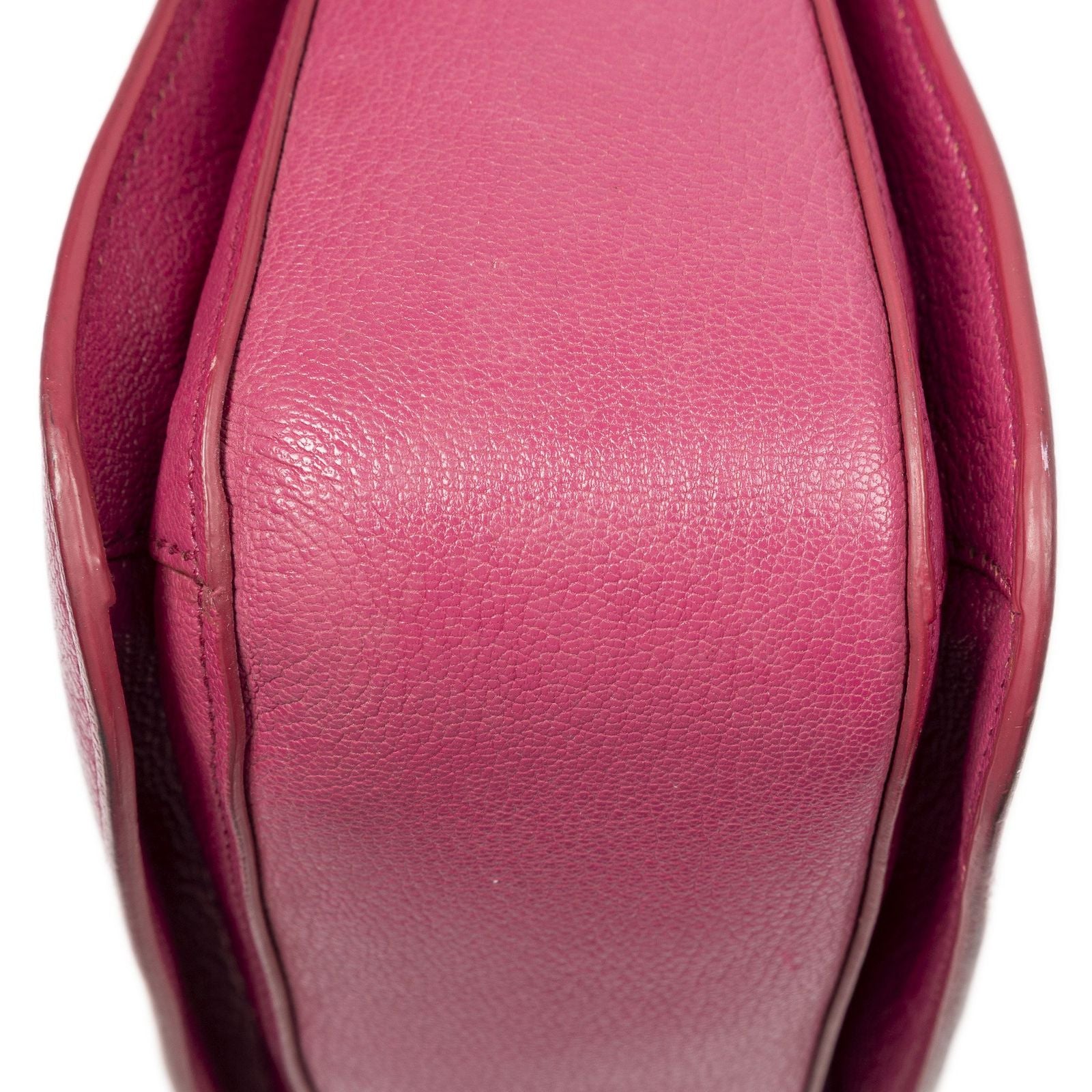 Miu Miu Mini Push Lock Executive Tote Fuchsia Madras Leather — view 7