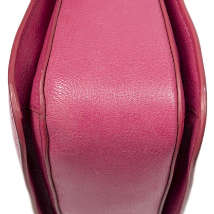 Miu Miu Mini Push Lock Executive Tote Fuchsia Madras Leather — view 7