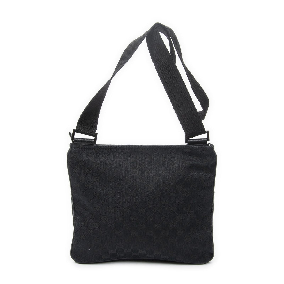 Gucci Front Pocket Messenger Bag Black GG Canvas — view 5