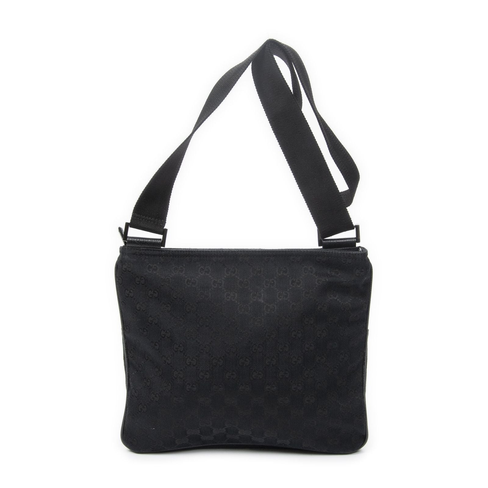 Gucci Front Pocket Messenger Bag Black GG Canvas — view 5