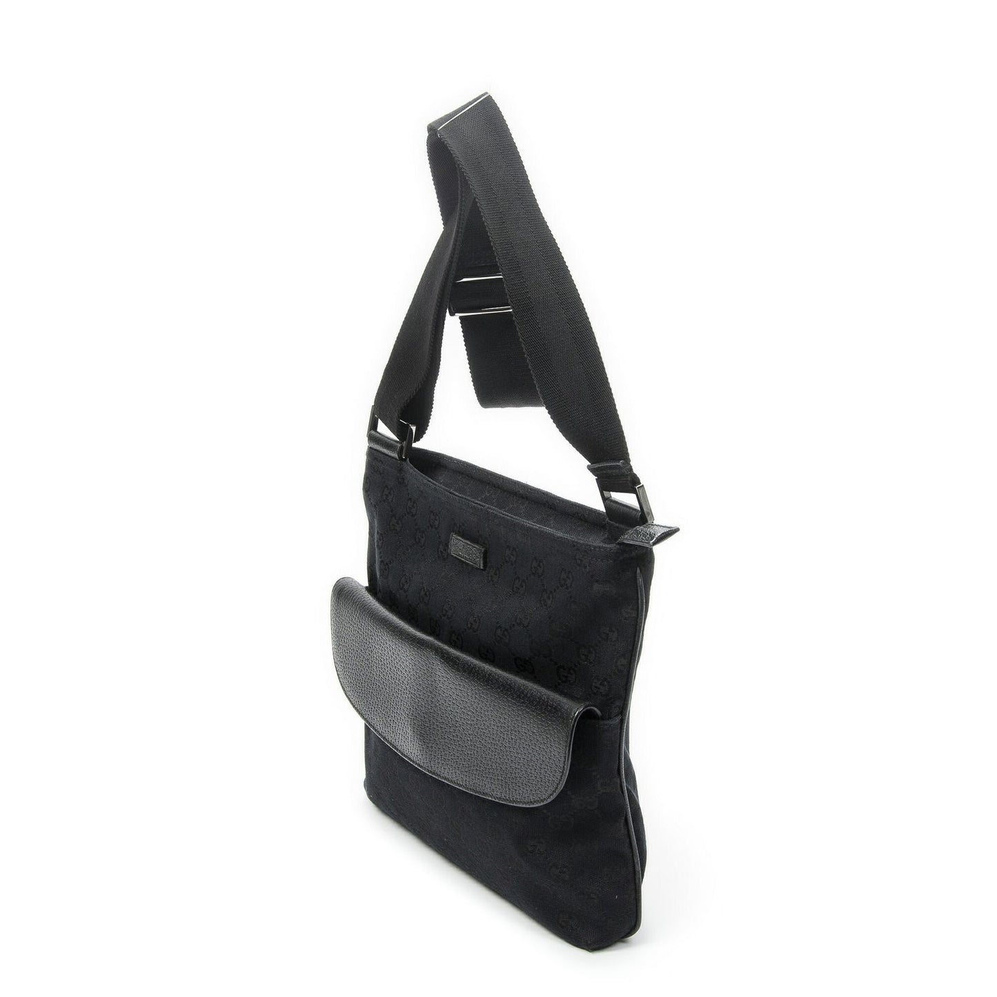 Gucci Front Pocket Messenger Bag Black GG Canvas — view 2