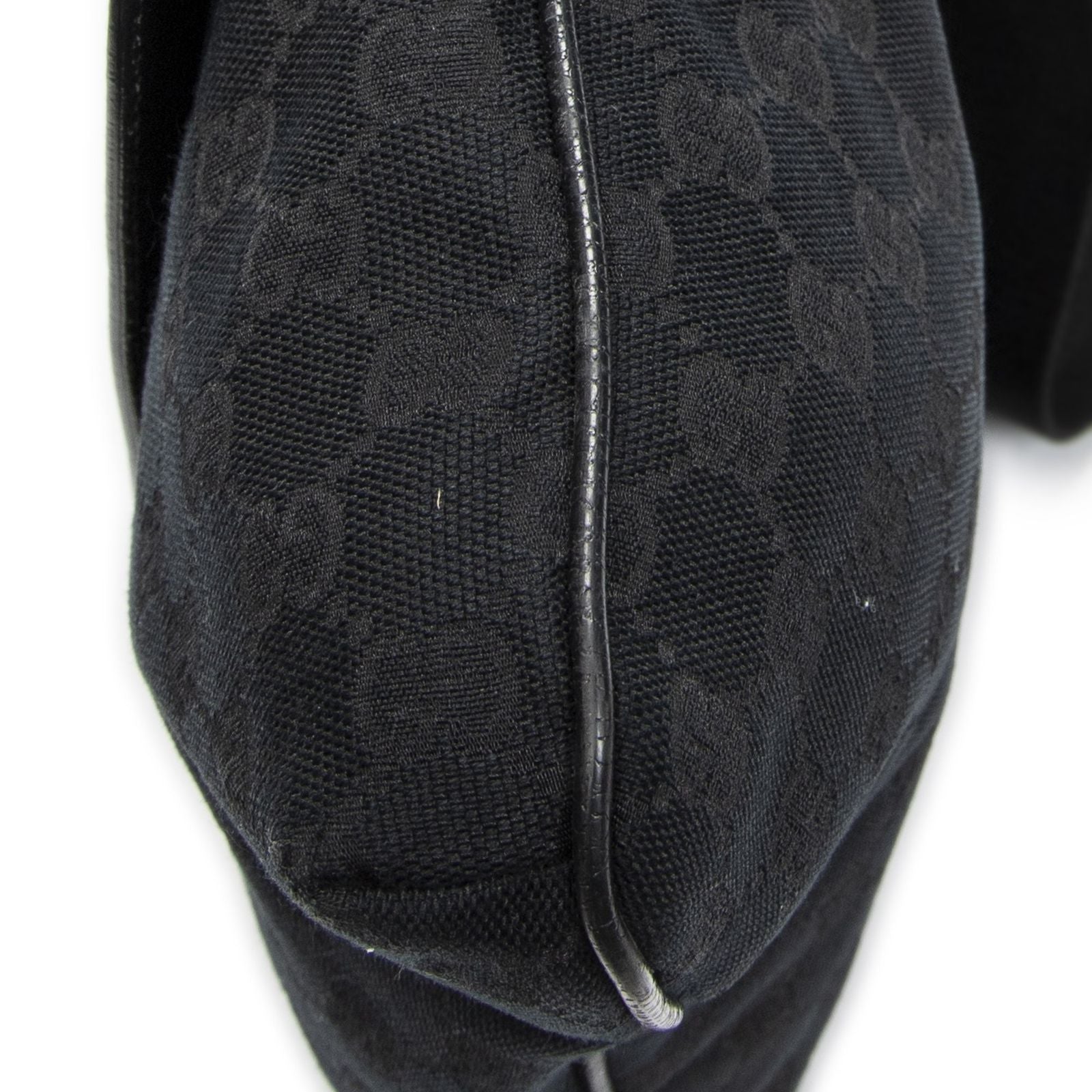 Gucci Front Pocket Messenger Bag Black GG Canvas — view 8