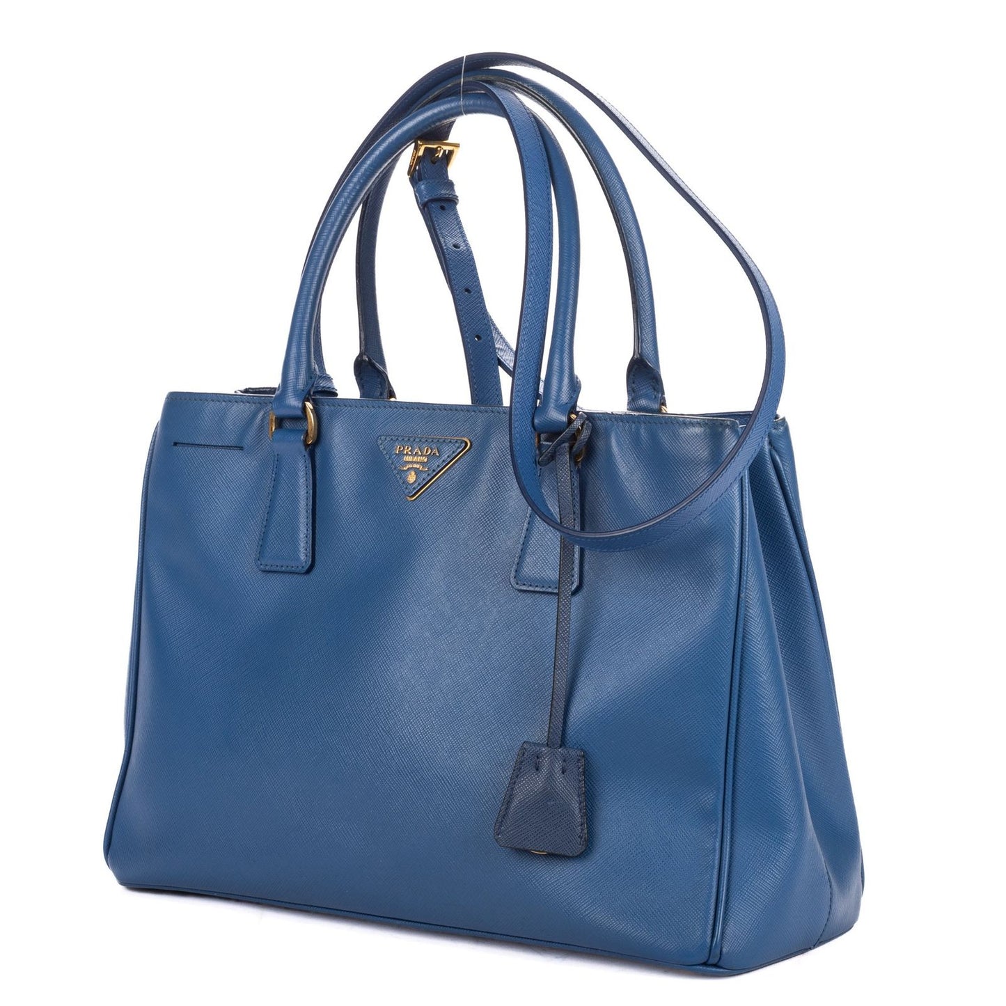 Prada Medium Garda Tote Blue Saffiano Lux Leather — view 2