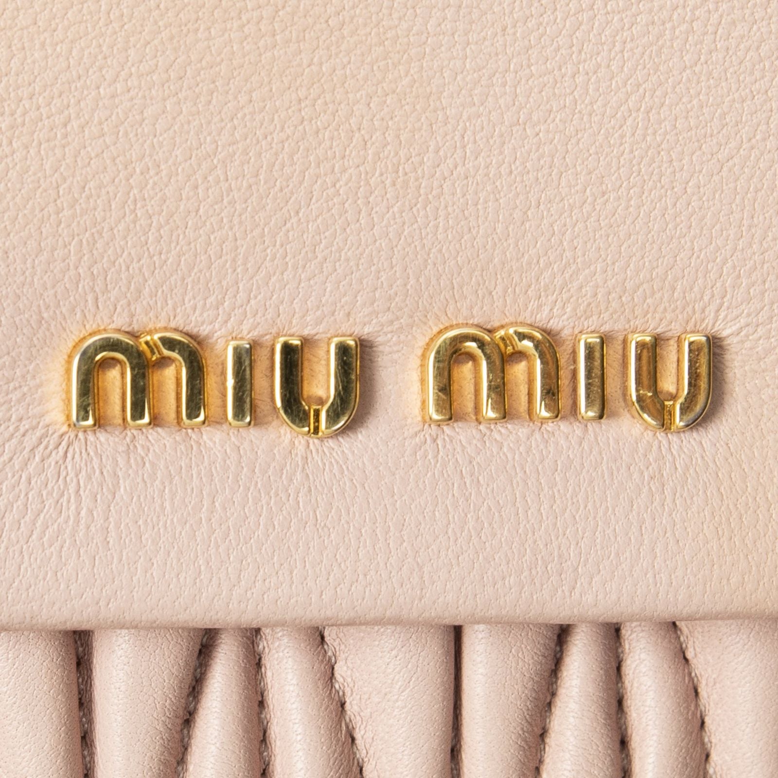 Miu Miu Large Flap Clutch Wallet Light Pink Nappa Matelasse Leather — view 5