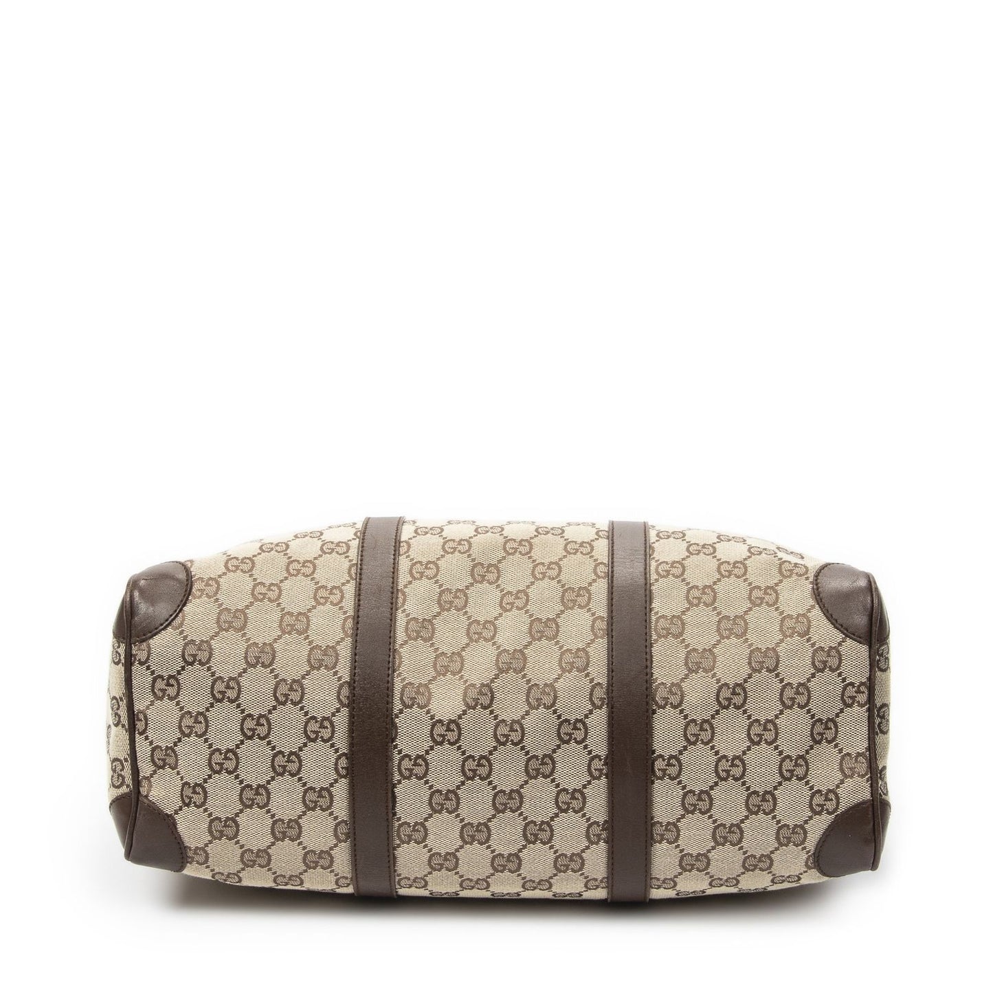 Gucci Small Boston Brown Beige GG Canvas Shoulder Bag — view 6