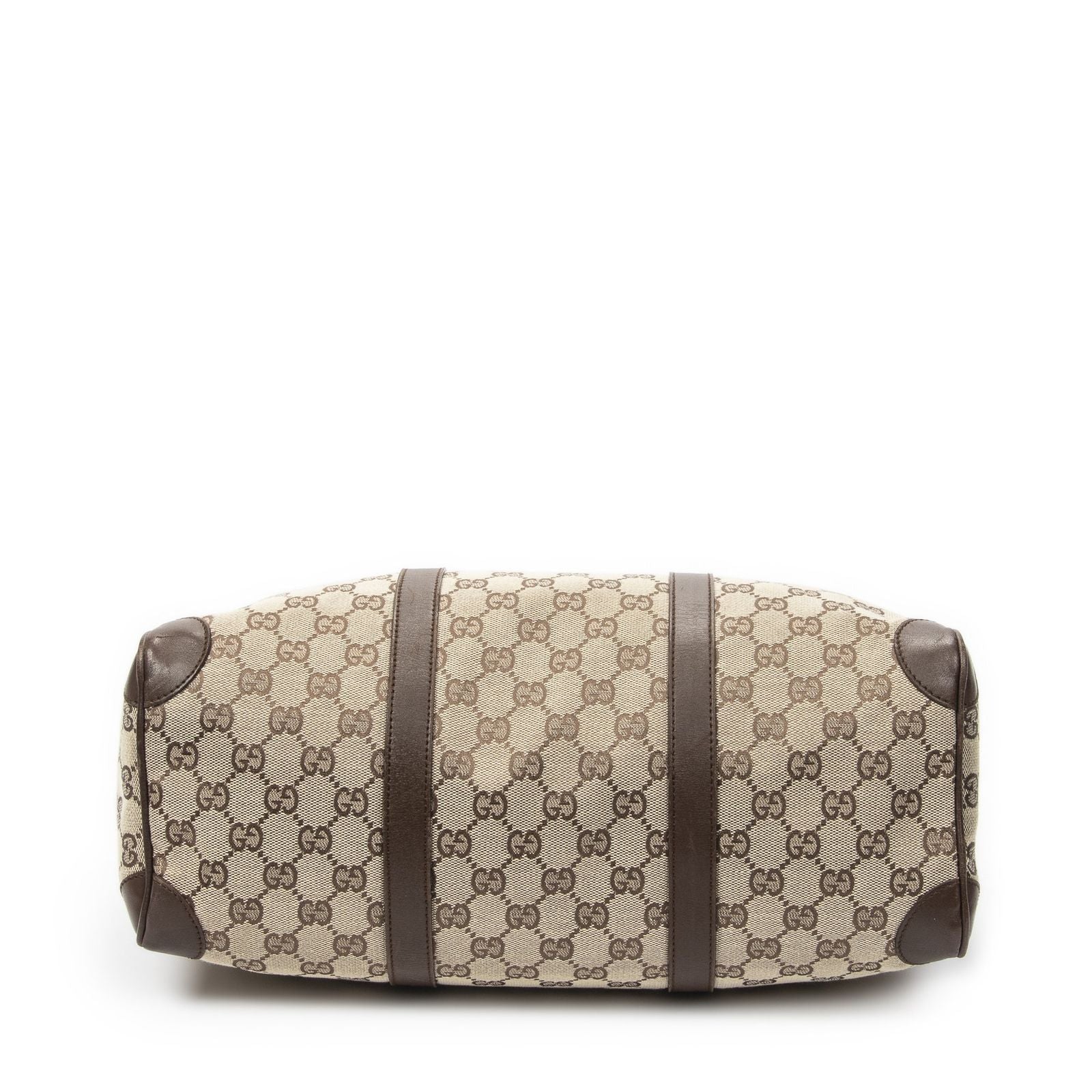 Gucci Small Boston Brown Beige GG Canvas Shoulder Bag — view 6
