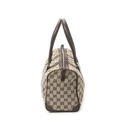 Gucci Small Boston Brown Beige GG Canvas Shoulder Bag — view 4