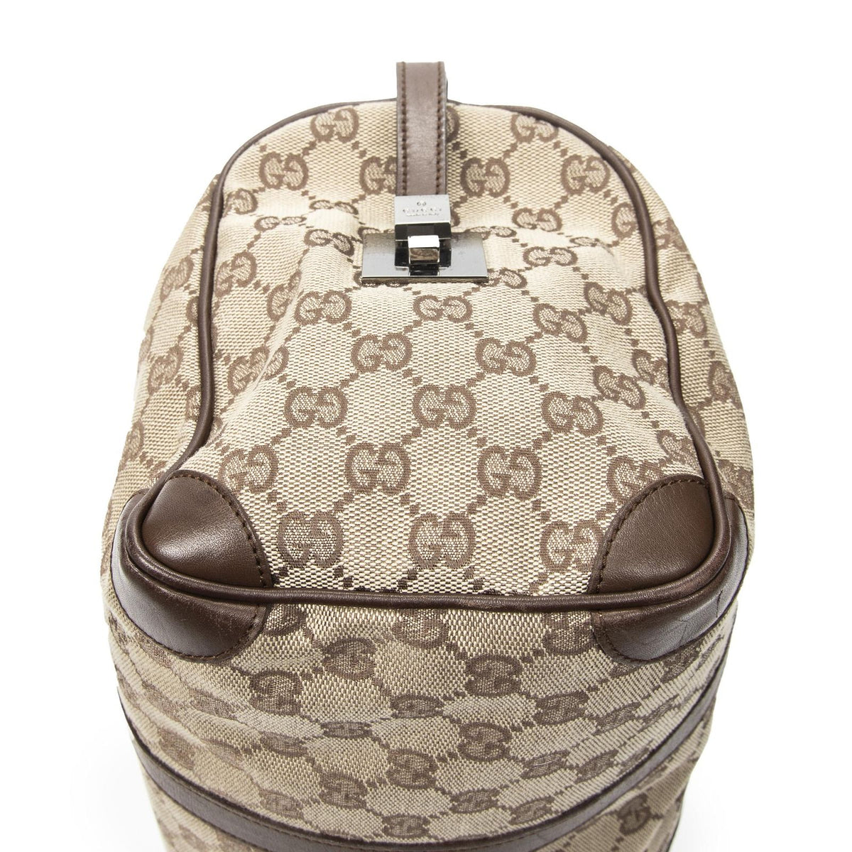 Gucci Small Boston Brown Beige GG Canvas Shoulder Bag — view 7