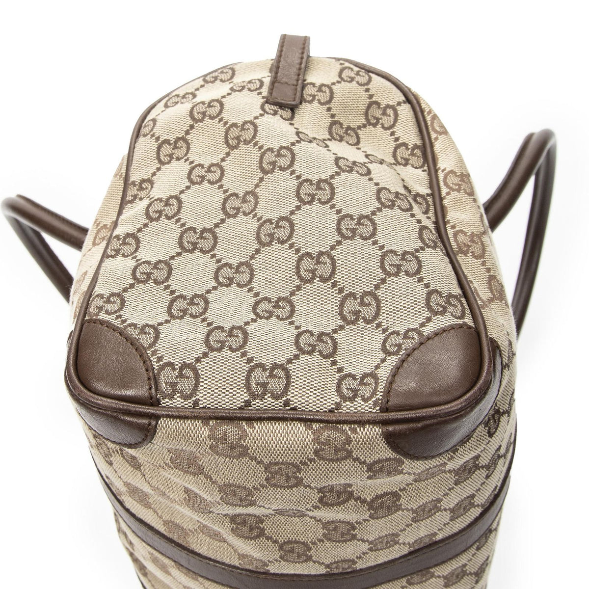 Gucci Small Boston Brown Beige GG Canvas Shoulder Bag — view 8