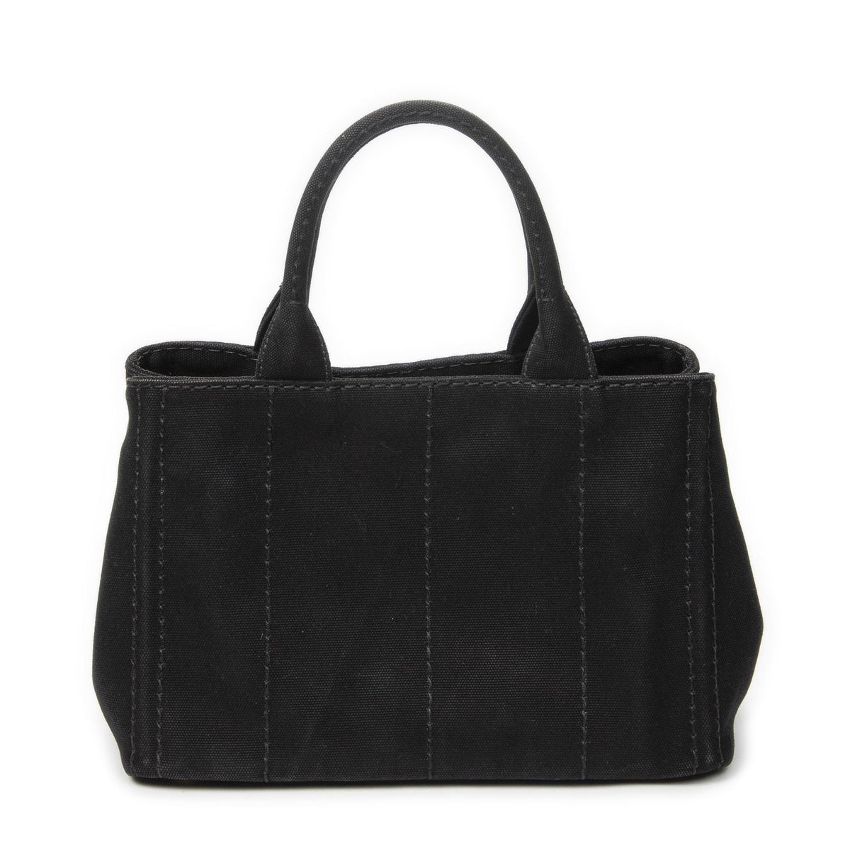 Prada Canapa Small Tote Black Canvas — view 5