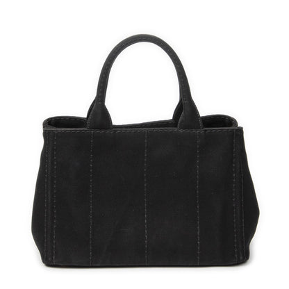 Prada Canapa Small Tote Black Canvas — view 5