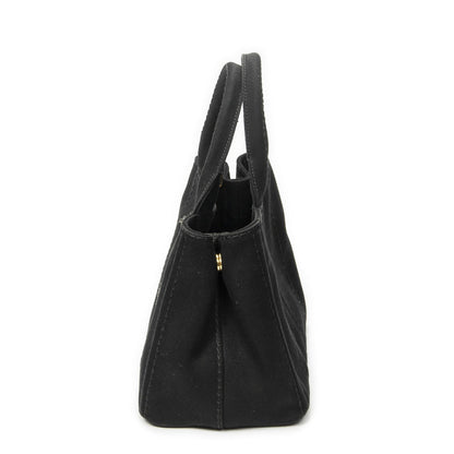 Prada Canapa Small Tote Black Canvas — view 3