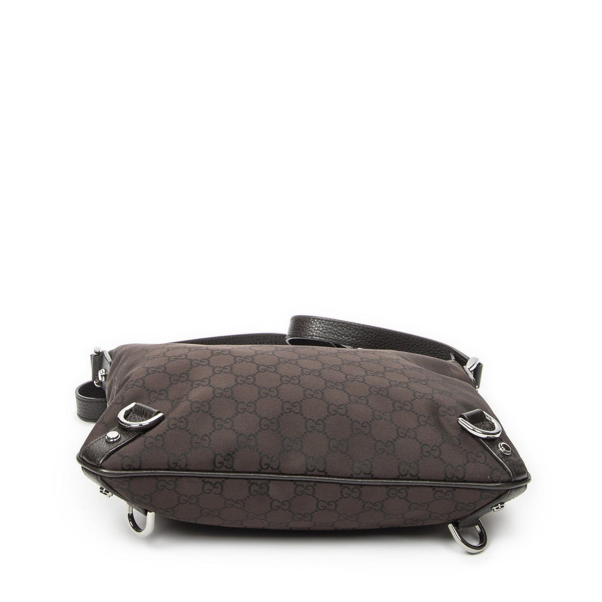 Gucci Abbey D Ring Crossbody Dark Brown GG Nylon Canvas — view 6