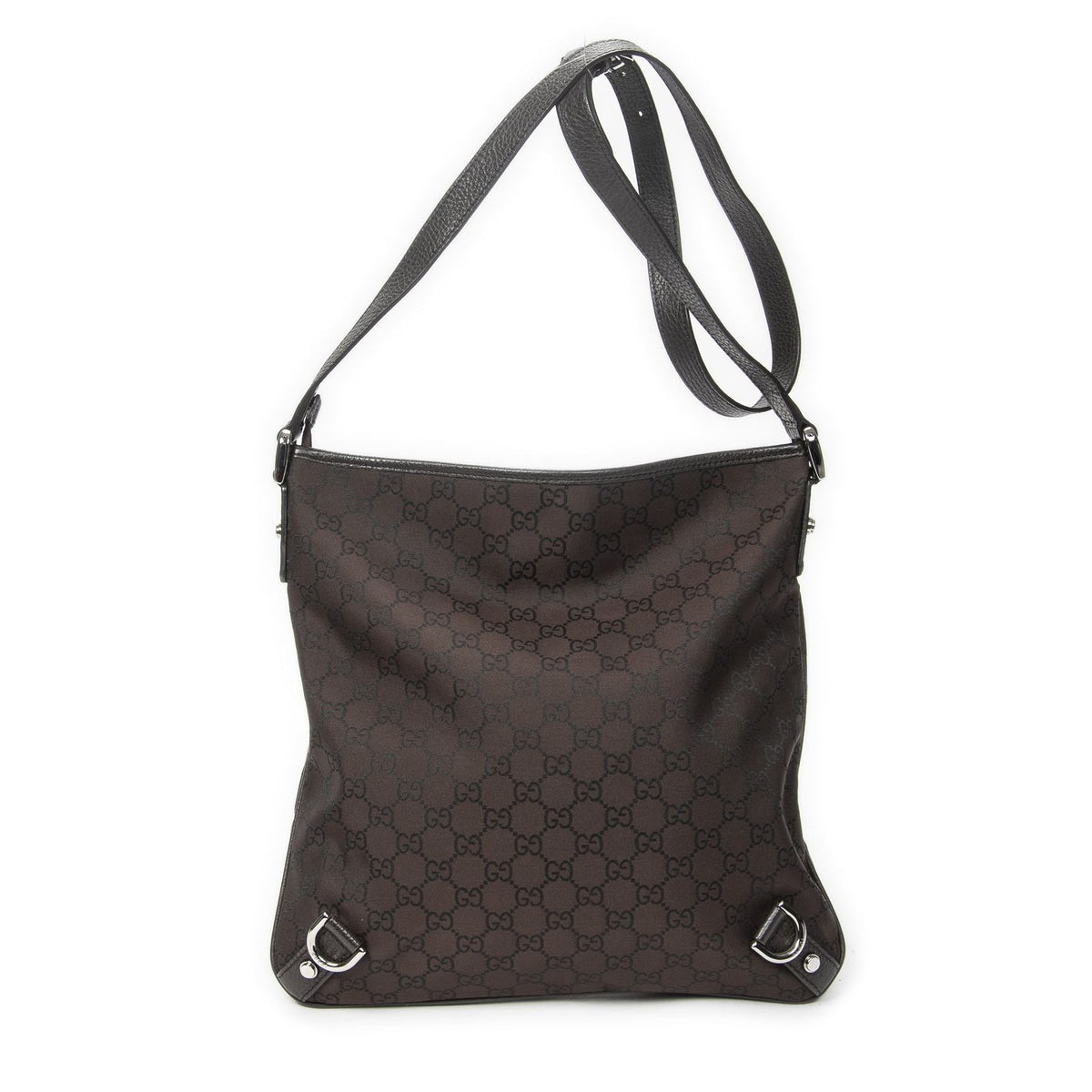 Gucci Abbey D Ring Crossbody Dark Brown GG Nylon Canvas — view 5