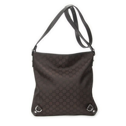 Gucci Abbey D Ring Crossbody Dark Brown GG Nylon Canvas — view 5