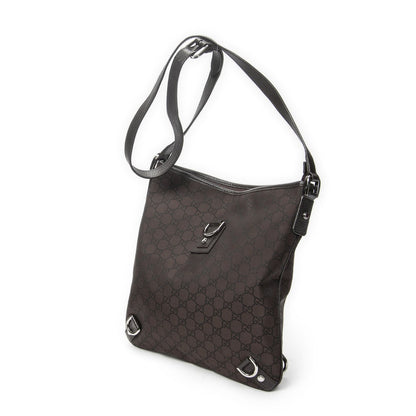 Gucci Abbey D Ring Crossbody Dark Brown GG Nylon Canvas — view 2