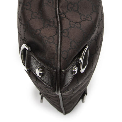 Gucci Abbey D Ring Crossbody Dark Brown GG Nylon Canvas — view 7
