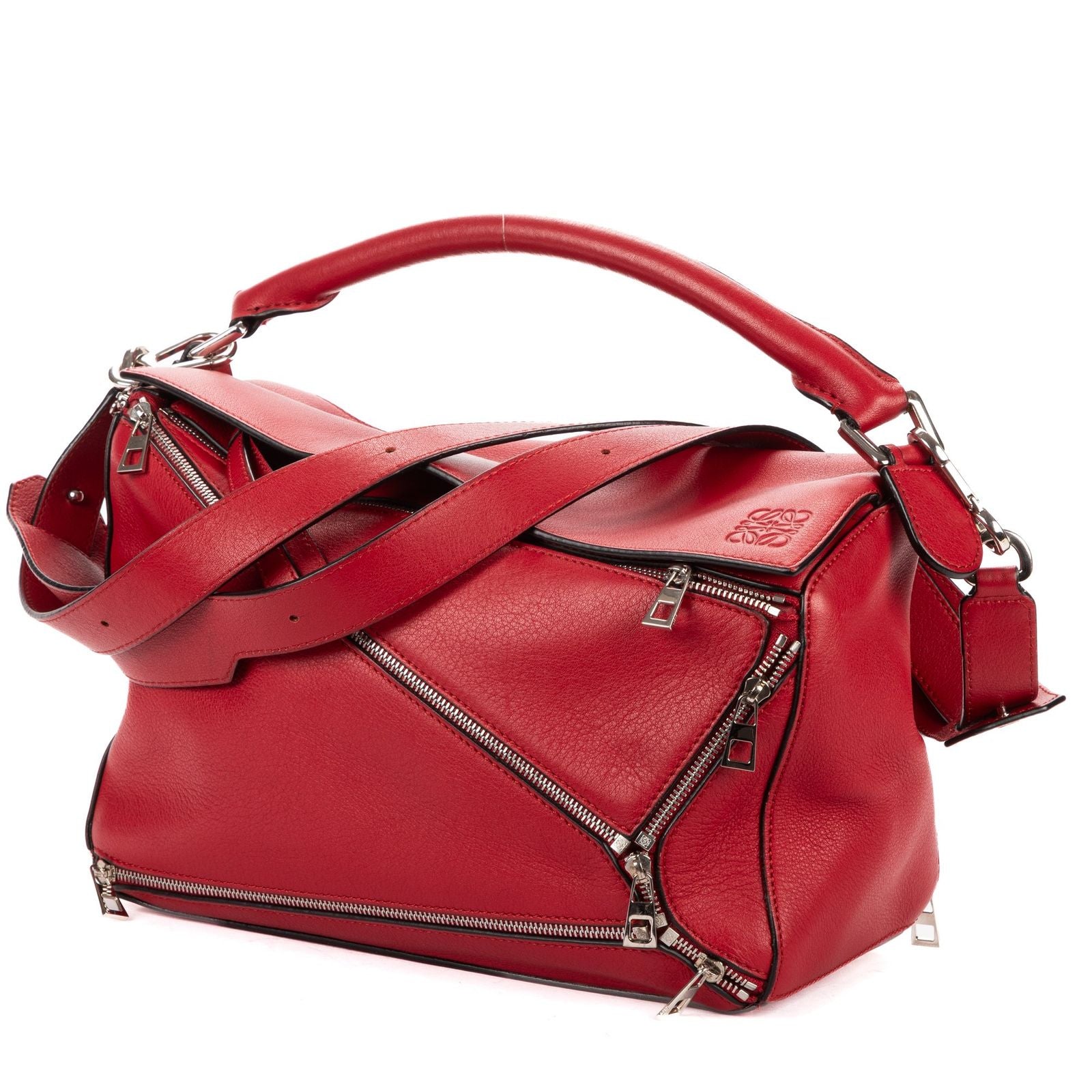 Loewe Medium Puzzle Bag Red Spike Calfskin Leather — view 2