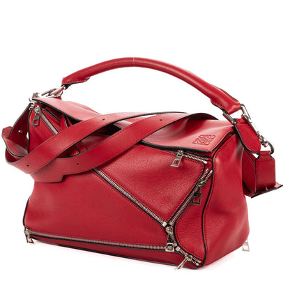 Loewe Medium Puzzle Bag Red Spike Calfskin Leather — view 2