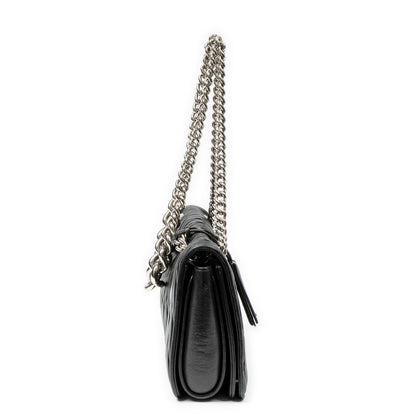 Miu Miu Medium Club Chain Flap Bag Black Nappa Matelasse Leather — view 4