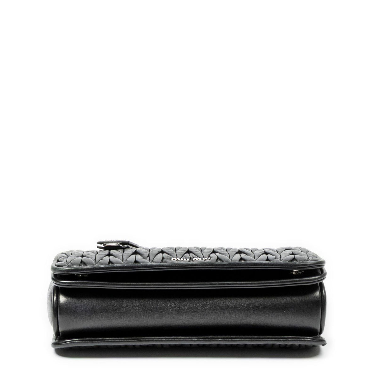 Miu Miu Medium Club Chain Flap Bag Black Nappa Matelasse Leather — view 6