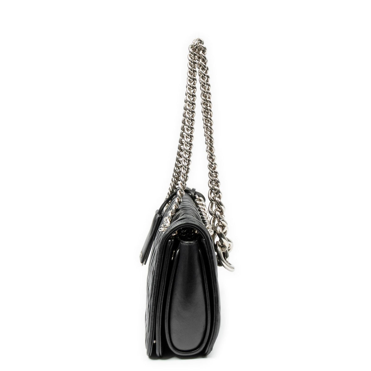 Miu Miu Medium Club Chain Flap Bag Black Nappa Matelasse Leather — view 3