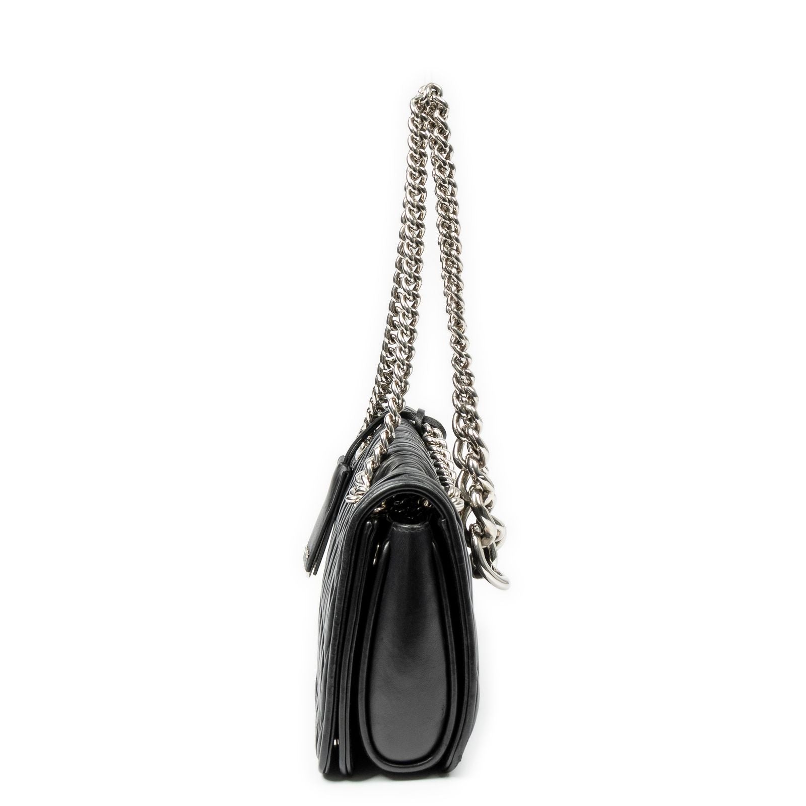 Miu Miu Medium Club Chain Flap Bag Black Nappa Matelasse Leather — view 3