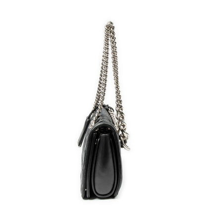 Miu Miu Medium Club Chain Flap Bag Black Nappa Matelasse Leather — view 3