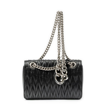 Miu Miu Medium Club Chain Flap Bag Black Nappa Matelasse Leather — view 5