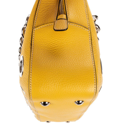 Prada Small Grommet Canapa Tote Yellow Vitello Daino — view 8