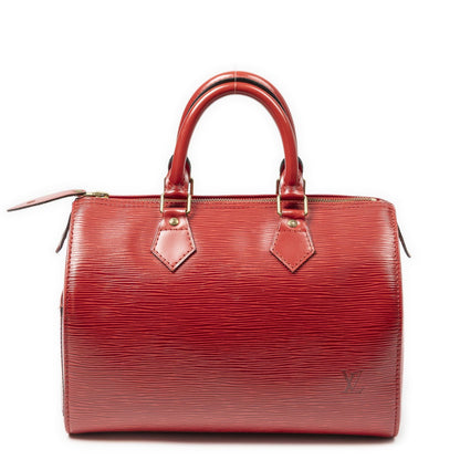 Louis Vuitton Speedy Red Epi Handbag — view 5