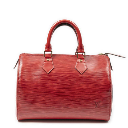 Louis Vuitton Speedy Red Epi Handbag