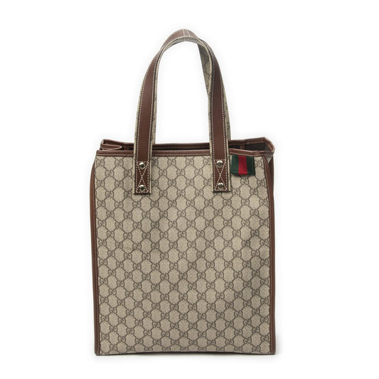 Gucci Vertical Tote Brown Beige Supreme Canvas