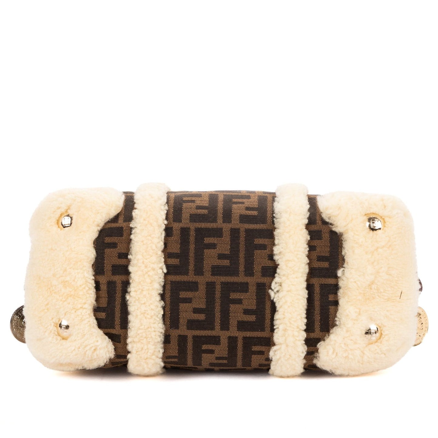 Fendi Vintage Boston Dark Brown Sheep Shoulder Bag — view 6