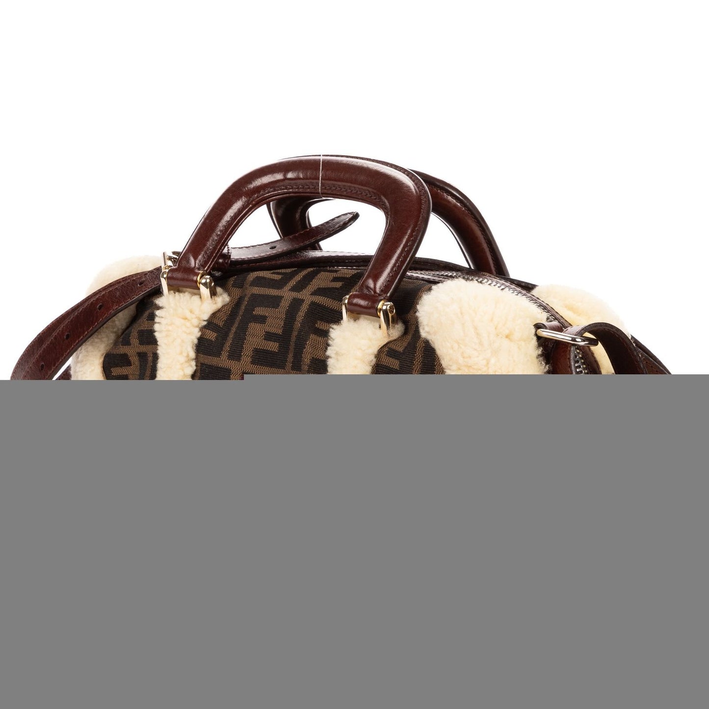 Fendi Vintage Boston Dark Brown Sheep Shoulder Bag — view 2
