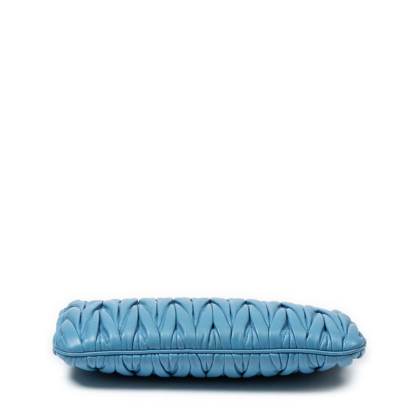 Miu Miu Frame Clutch Cross Belt Bag Blue Nappa Matelasse Leather — view 6