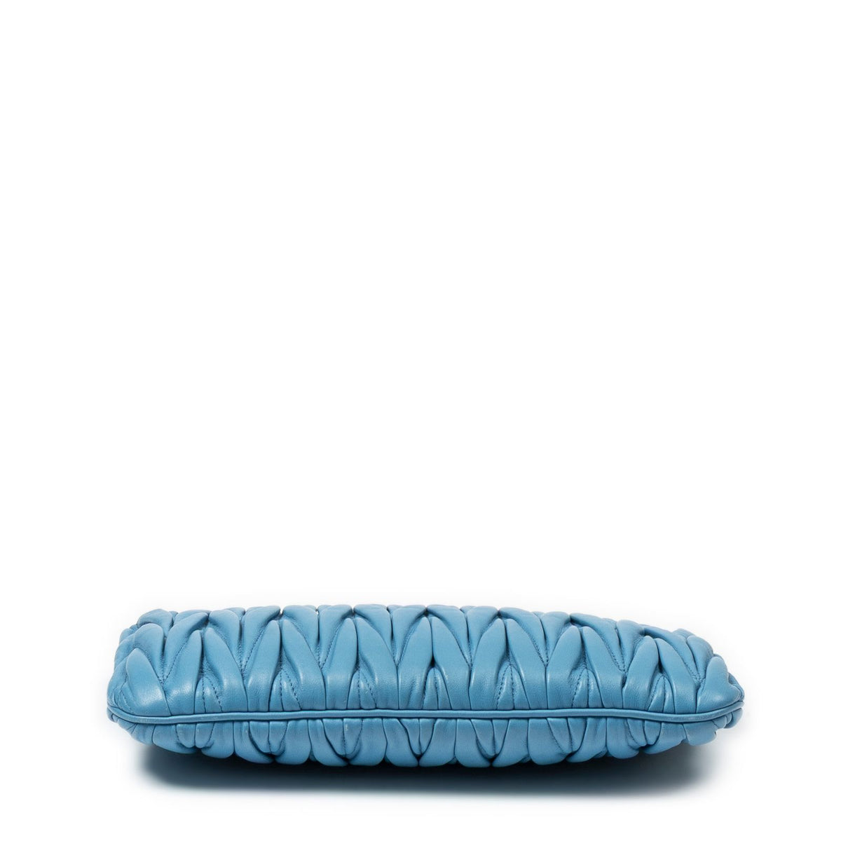 Miu Miu Frame Clutch Cross Belt Bag Blue Nappa Matelasse Leather — view 6