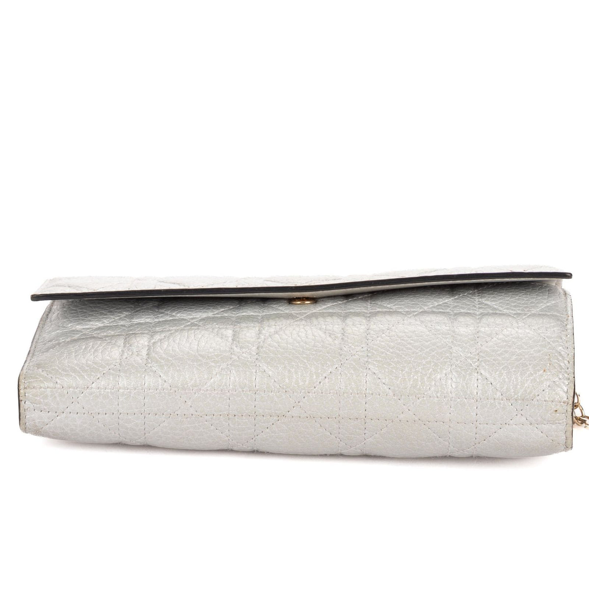 Dior Miss Dior Wallet on Chain Metallic Gray Cannage Lambskin Leather Shoulder — view 6