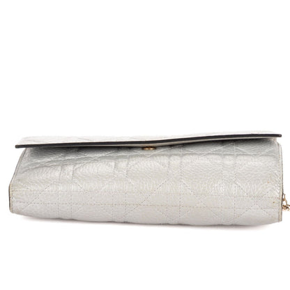 Dior Miss Dior Wallet on Chain Metallic Gray Cannage Lambskin Leather Shoulder — view 6