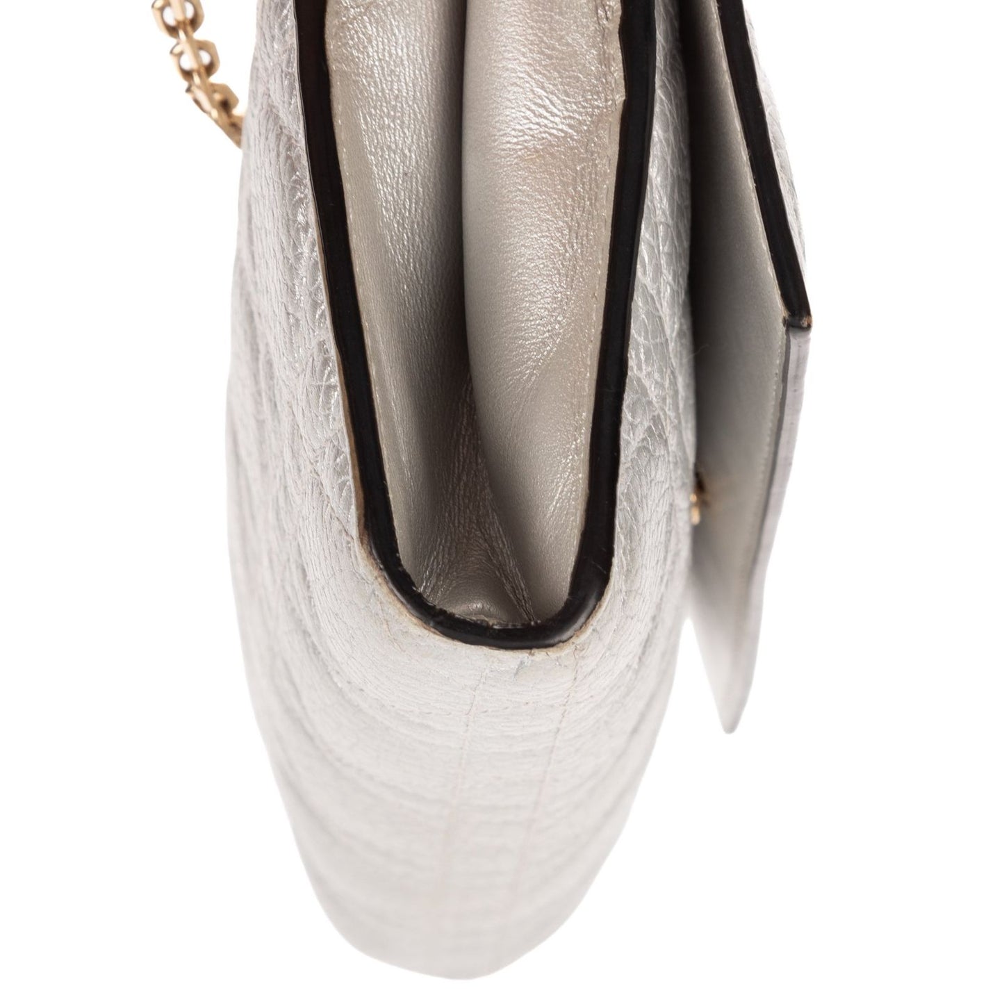 Dior Miss Dior Wallet on Chain Metallic Gray Cannage Lambskin Leather Shoulder — view 8