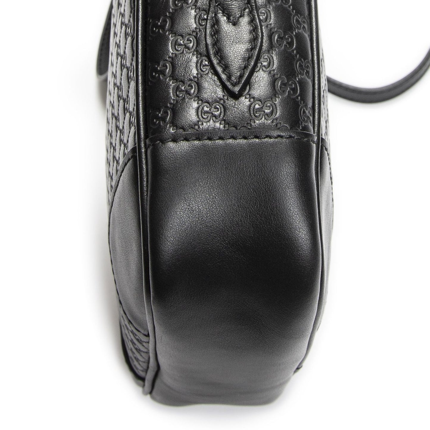 Gucci Bree Cross Belt Bag Black Micro Guccissima Leather — view 8