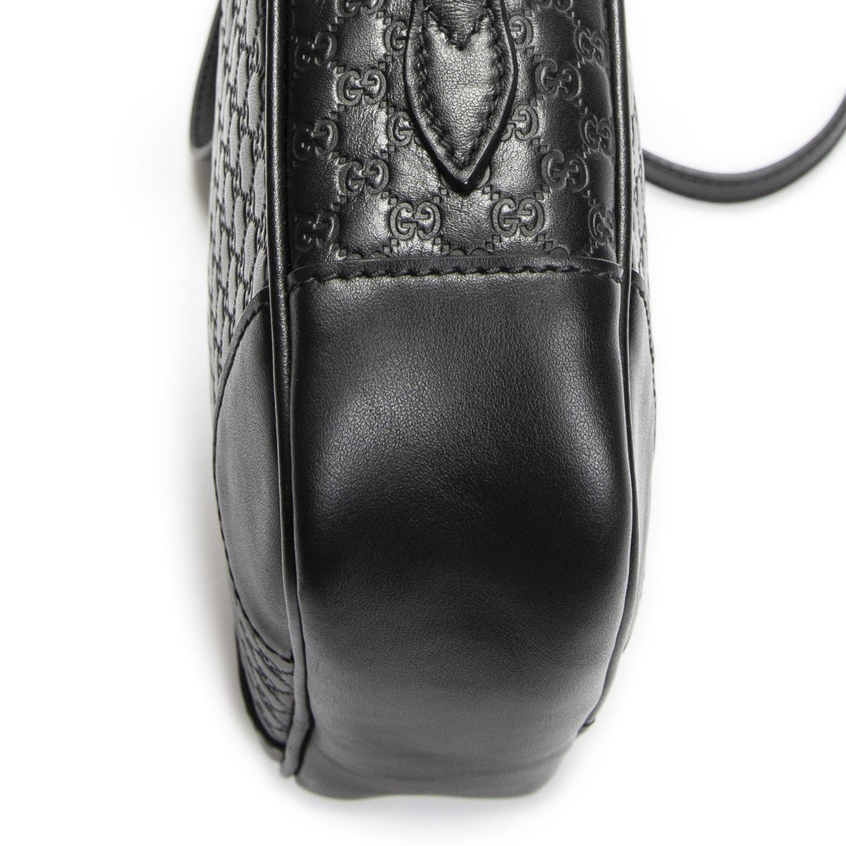 Gucci Bree Cross Belt Bag Black Micro Guccissima Leather — view 8