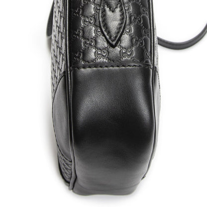 Gucci Bree Cross Belt Bag Black Micro Guccissima Leather — view 8