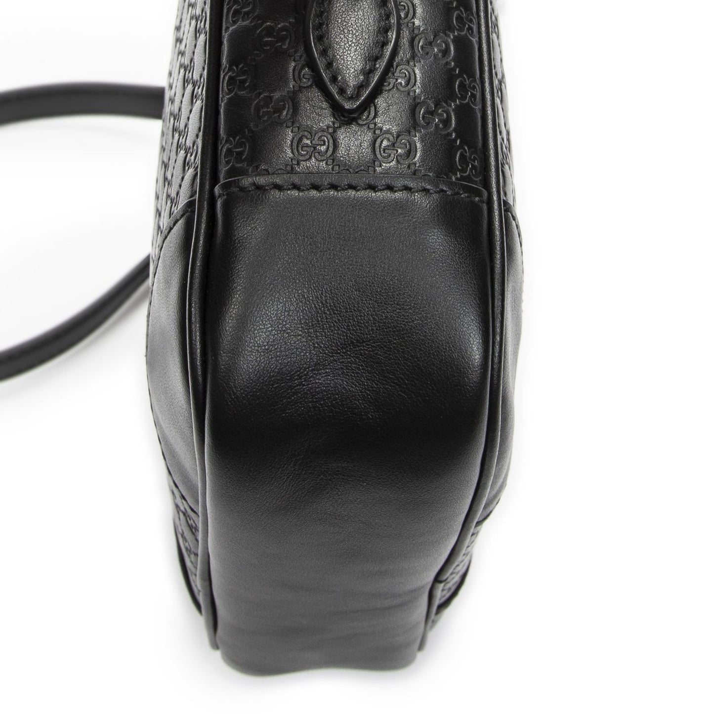 Gucci Bree Cross Belt Bag Black Micro Guccissima Leather — view 7