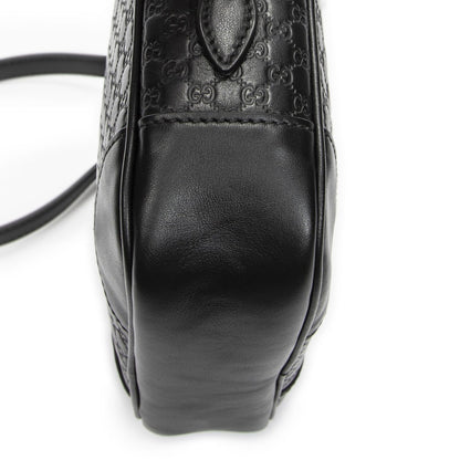 Gucci Bree Cross Belt Bag Black Micro Guccissima Leather — view 7